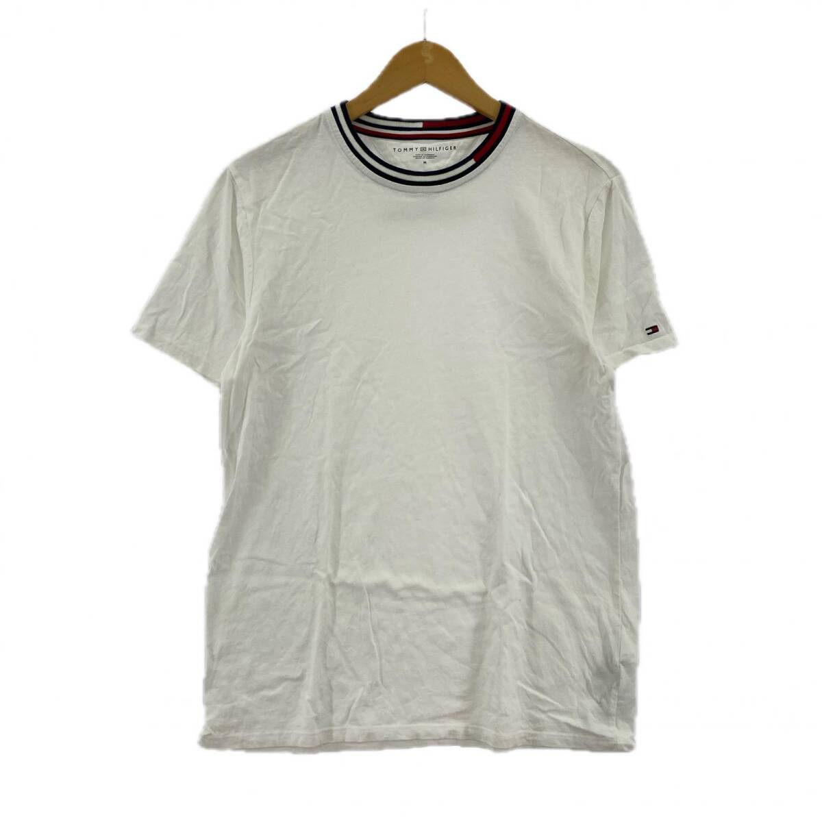 TOMMY HILFIGER トミーヒルフィガー クルーネック 半袖Tシャツ sizeM/ホワイト ゆうパケットOK拍卖