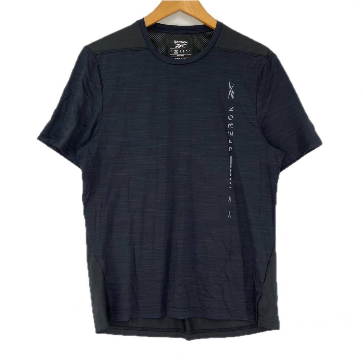 Reebok リーボック バックメッシュ 切替 半袖Tシャツ sizeS/ブラック ゆうパケットOK拍卖