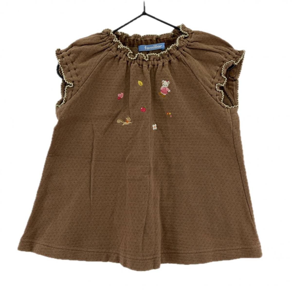 Familiar ファミリア 刺繍 カットソー size90/ブラウン拍卖