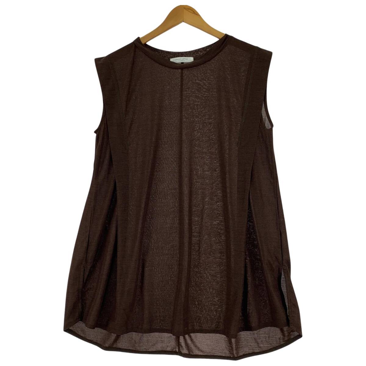 chocol raffine robe ショコラフィネ ローブ ノースリーブ シアー カットソー sizeF/ブラウン ゆうパケットOK拍卖