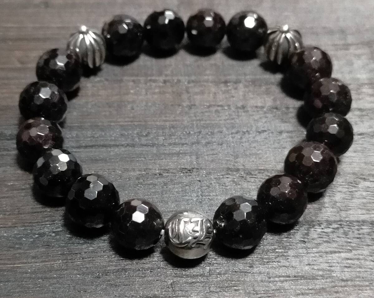 CHROME HEARTS 10mm BEAD ガーネットビーズブレス ブレスレット クロムハーツ シルバー925 拍卖