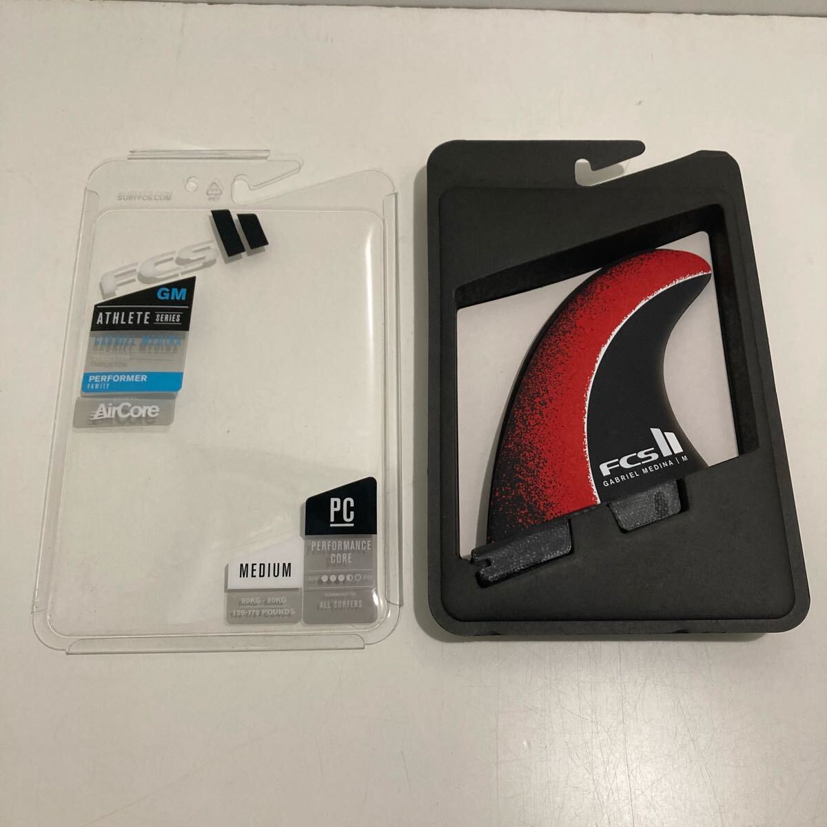 新品 正規品 サーフィン フィン FCS II ガブリエル メディーナ レッド PC AIRCORE TRI FINS M MEDIUM エフシーエス2 Gabriel Medina エム拍卖