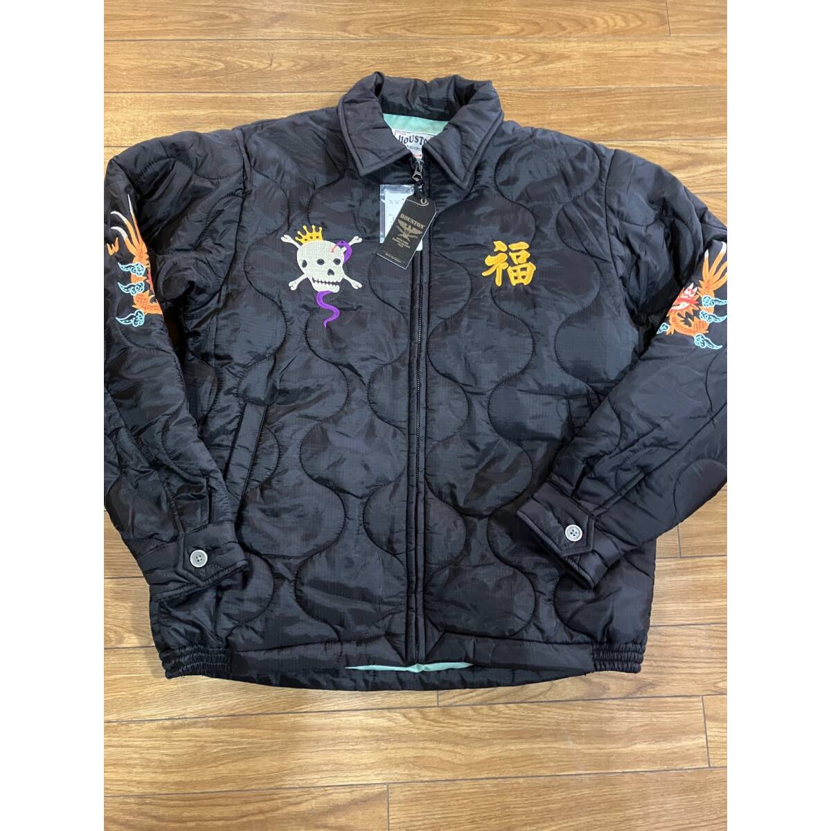 HOUSTON 51511 キルティングベトジャン BLACK Lサイズ拍卖