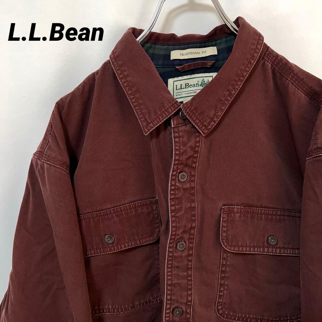 N-6035 L.L.Bean エルエルビーン アメリカ古着 ワークジャケット ハンティングジャケット 裏地チェック XL メンズ拍卖