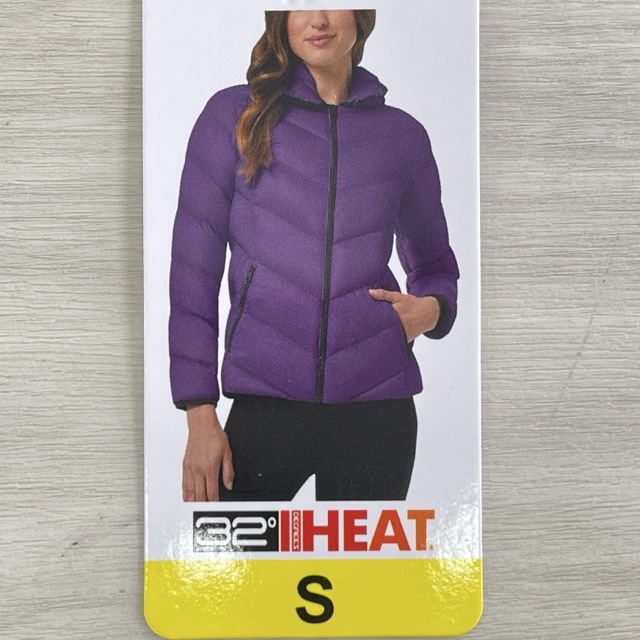 新品タグ付 レディース S 32°HEAT ウルトラライトダウン ジャケット ダウン90% フェザー10% 紫系 冬物 衣類 アウター/514604在★3拍卖