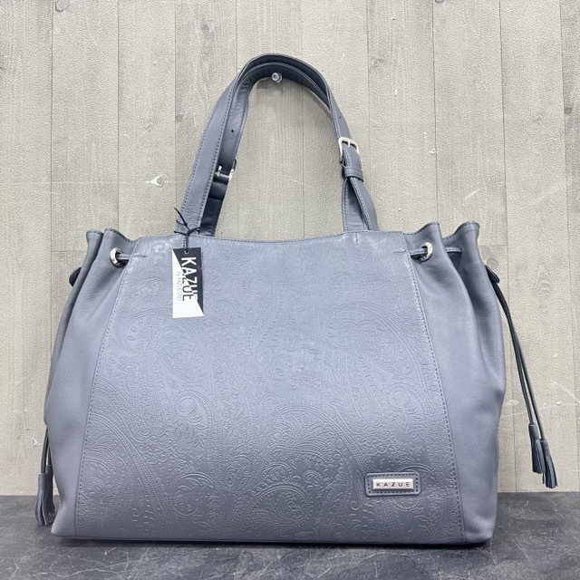 トートバッグ タグ付き 【未使用品】 APHRODITE KAZUE ONO 定価48000円 ダークグレー 牛皮革 No.2137 / 59927 在★2拍卖