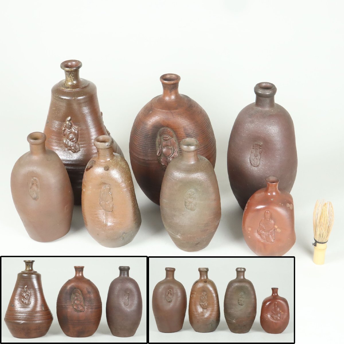 明治~近代 備前焼 人形徳利 7点 保命酒徳利 鞆徳利 備後 鞆の浦 酒器 陶磁器 骨董品 美術品 5457wqH拍卖