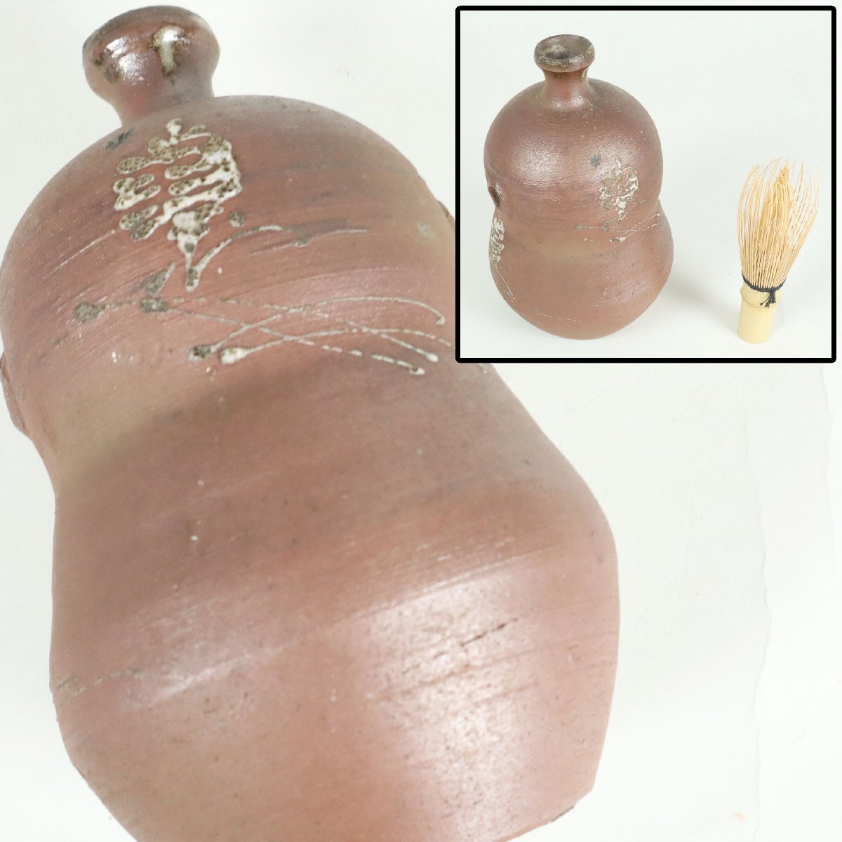 幕末~明治期 鞆皿山焼 かづら通し 保命酒徳利 鞆徳利 図録同手あり 備後 鞆の浦 酒器 陶磁器 骨董品 美術品 8340wdzH拍卖