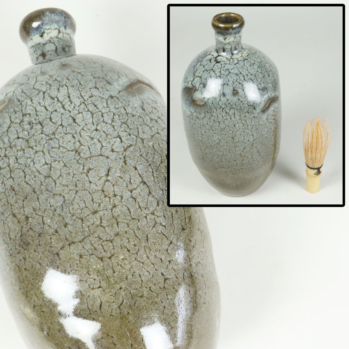 幕末~明治期 鞆皿山焼 蛇の目 保命酒徳利 鞆徳利 備後 鞆の浦 酒器 陶磁器 骨董品 美術品 3051wjzH拍卖