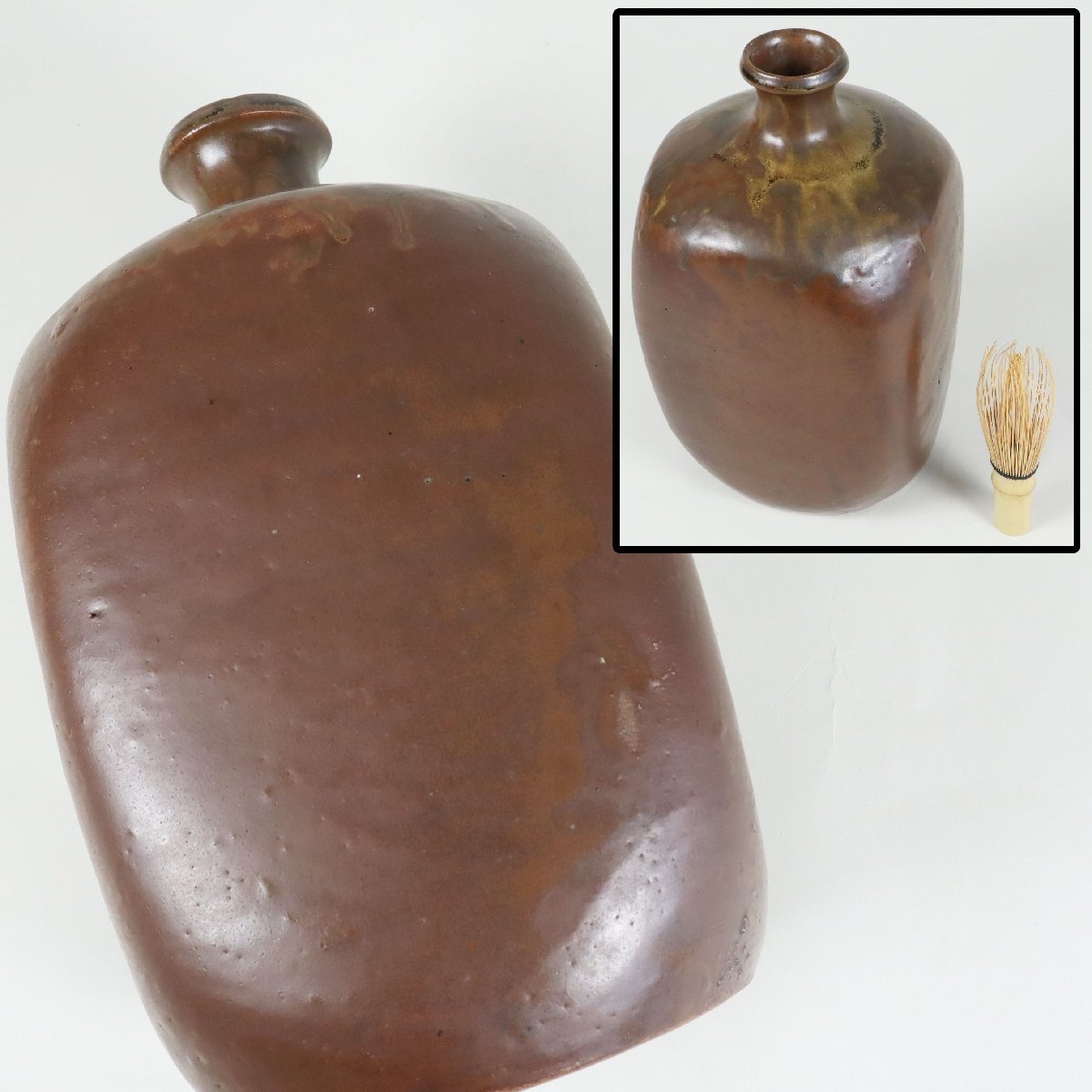 江戸後期 高取焼 保命酒徳利 鞆徳利 大振り 備後 鞆の浦 酒器 陶磁器 骨董品 美術品 4758wcczH拍卖