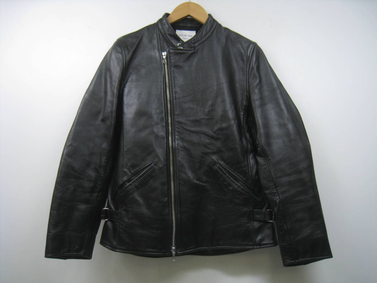 定価99000円 STILL BY HAND スティルバイハンド LE0183 セミシングル レザー ライダースジャケット 牛革 黒 ブラック サイズ46拍卖