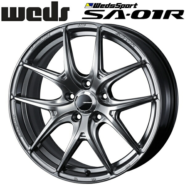WedsSport SA-01R プラチナシルバーブラック 4本セット 8.0J-18インチ 5穴/PCD114.3+42 ハブ径:73φ拍卖