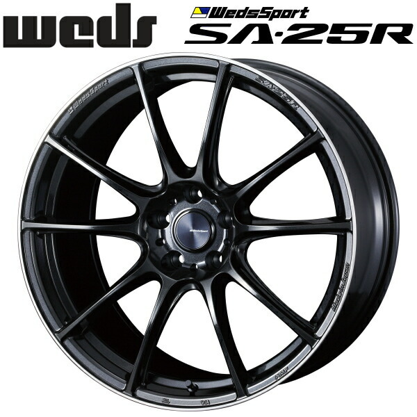 WedsSport SA-25R メタルブラックF 4本セット 9.5J-19インチ 5穴/PCD114.3+38 ハブ径:73φ 座面形状:M12 60°テーパー座専用拍卖