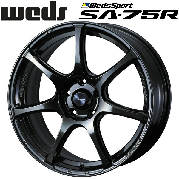 WedsSport SA-75R ハイパーブラッククリアII 1本価格 7.0J-17インチ 5穴/PCD114.3+53 ハブ径:73φ 座面形状:M12 60°テーパー座専用拍卖