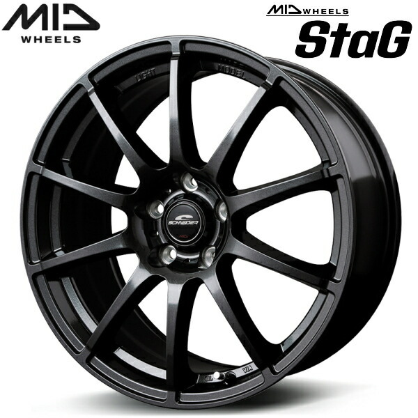 MID WHEELS StaG 4本Set ストロングガンメタ 8.0J-18インチ 5穴/PCD114.3+35拍卖