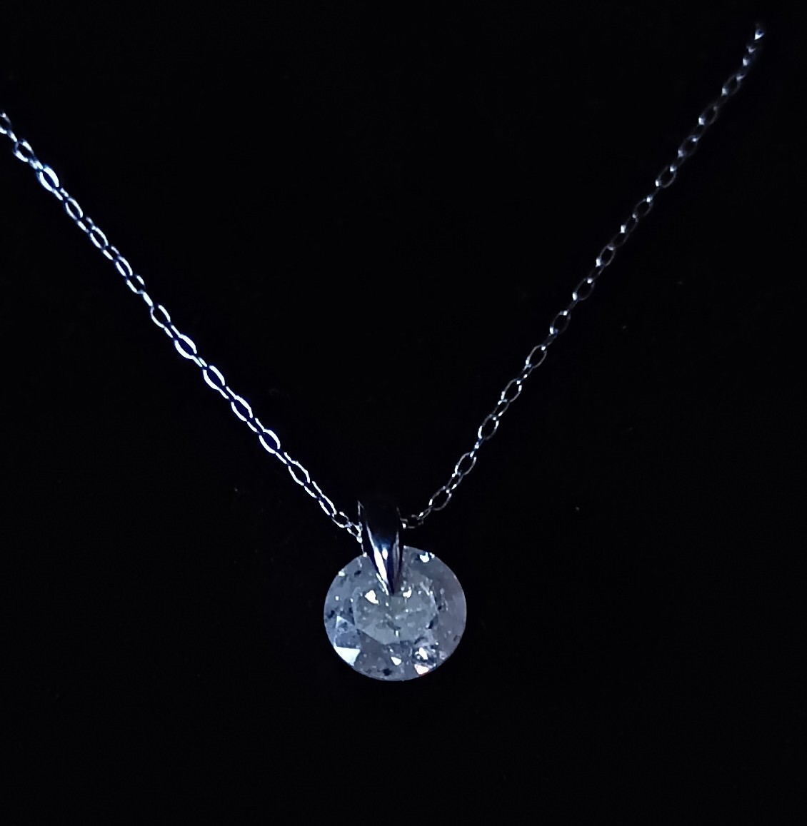 一粒ダイヤモンドネックレス1.008ct Pt900/Pt850 ネックレス 天然ダイヤモンド 大粒ダイヤモンド グリーティング付き拍卖