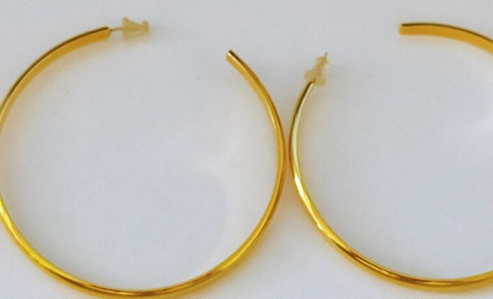 フープ ピアス K18 フープピアス イエローゴールド ポストのみK18 ゴールド ゴールドカラー リングピアス拍卖