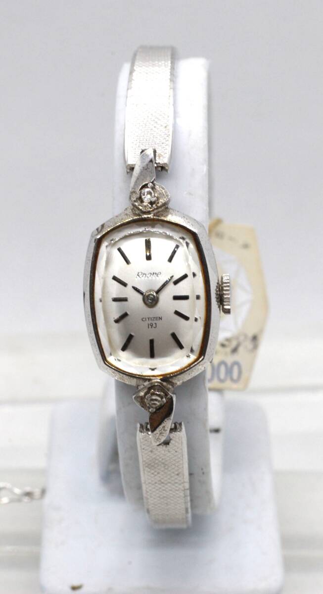 【CITIZEN】Rnone クリスタルホワイト 19JEWELS 手巻き式 RHOQ51108a-TA 1121-1D STAR W.G.P 未使用時計 老舗の時計店在庫品 25.11.2 拍卖