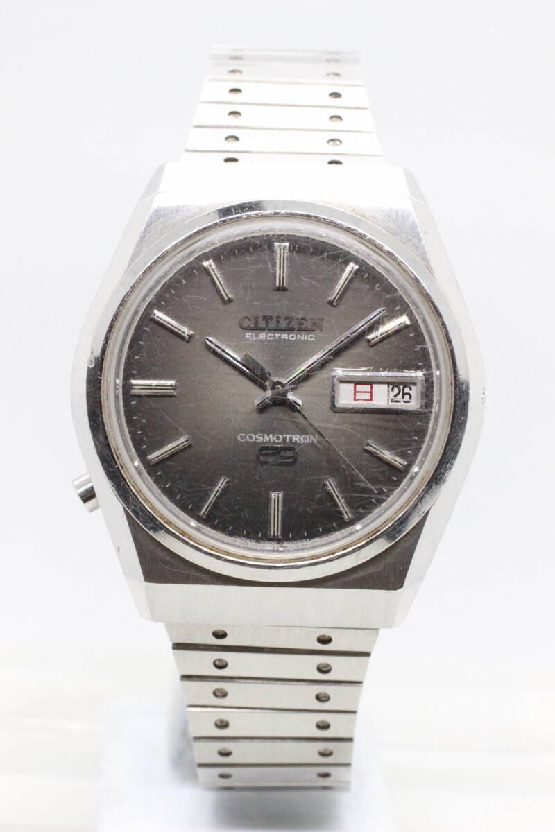 【CITIZEN】ELECTRONIC COSMTORON 7800-870026 TA STAINLESS STEEL アンティーク中古品時計 電池交換済み 25.11.2 拍卖