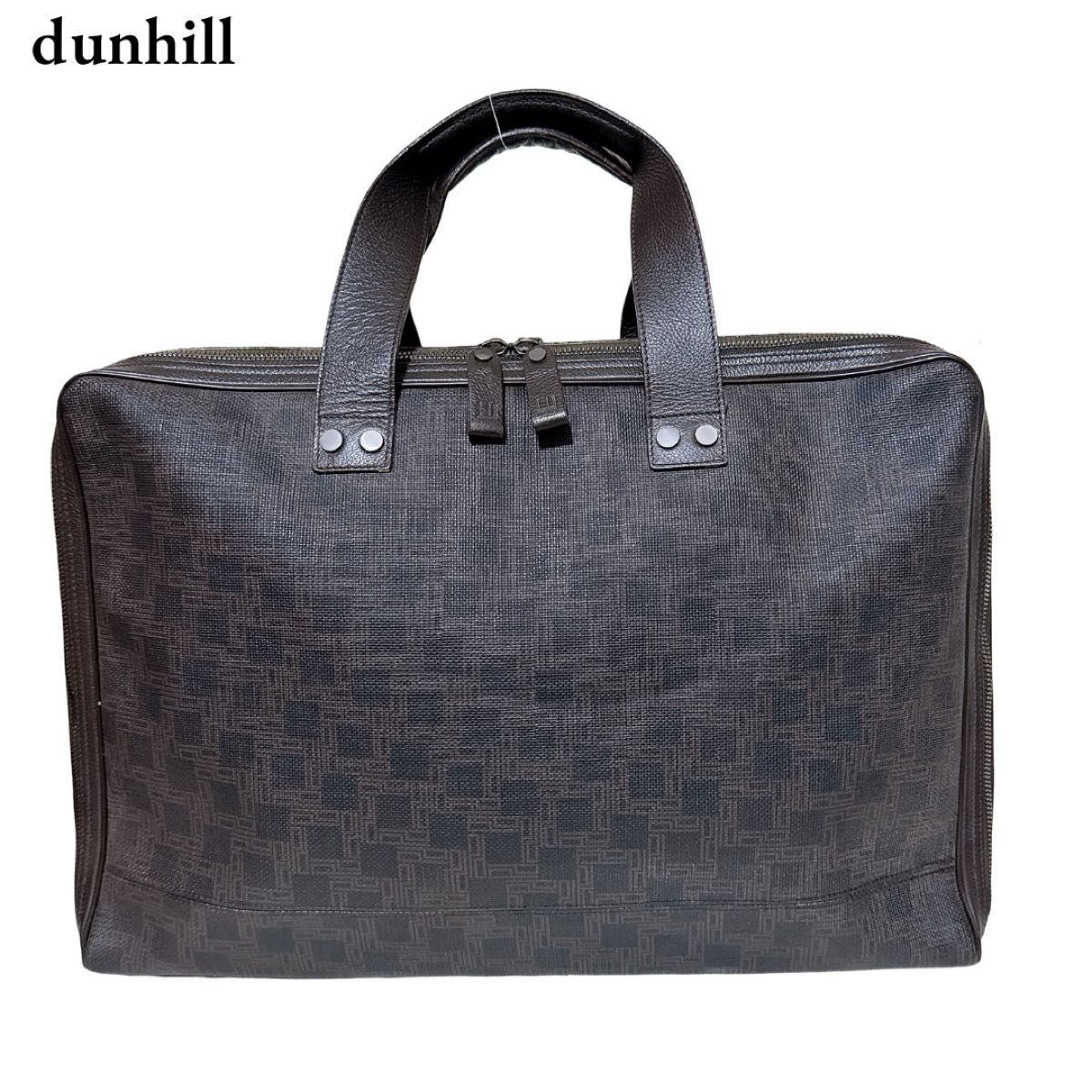 dunhill ダンヒル D8 ディーエイト ビジネスバッグ 書類鞄 ハンドバッグ トラベルバッグ PVC レザー ブラウン 通勤 メンズ 茶色 仕事拍卖