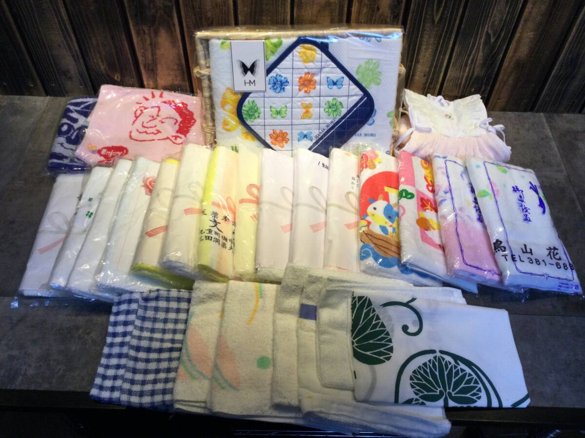 新品・未使用 フェイスタオル ふきん 25枚以上まとめて 粗品 贈答品 ジャンク品 拍卖
