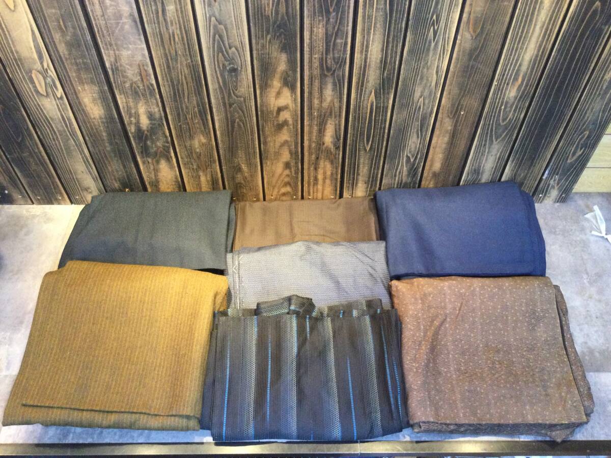 中古品 男着物 大島紬他 羽織り 着物など 7枚セット 男性用 和装 和服 まとめて リメイク 素材 手芸 ジャンク 拍卖