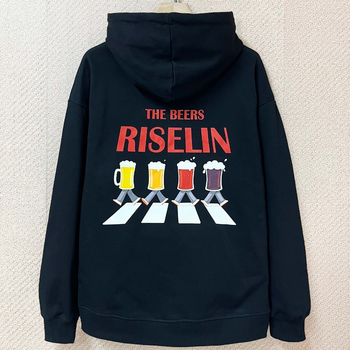 高級ヨーロッパ製※定価4万◆ブルガリア発※RISELIN パーカー コットン100% ソフト 暖かい ビール 遊び心 トップス スウェット 春秋 XL/50拍卖