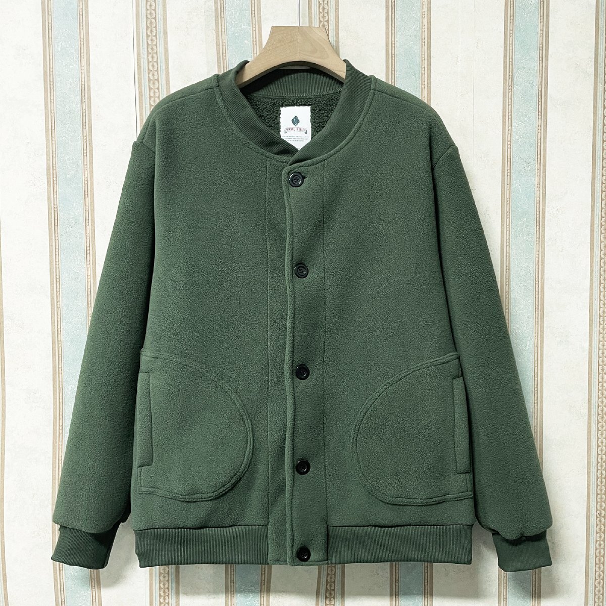 高級 定価7万 FRANKLIN MUSK・アメリカ・ニューヨーク発 ジャケット カシミヤ100% 防寒 厚手 無地 ゆったり 裏起毛 アウター 秋冬 サイズ3拍卖