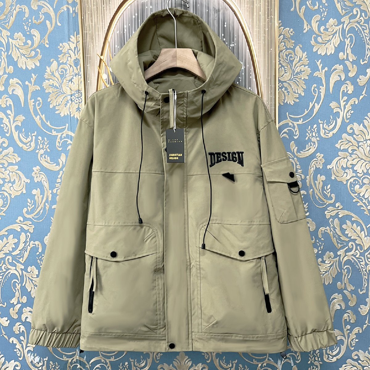 一枚限定定価6万★christian milada・ミラノ発・マウンテンパーカー★防風 洗練 機能性 刺繍 ジャケット レジャー アウトドア メンズ L/48拍卖