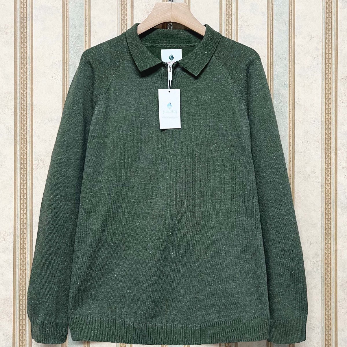 上級 定価4万 FRANKLIN MUSK・アメリカ・ニューヨーク発 セーター 快適 ソフト ハーフジップ ニット プルオーバー トレーナー サイズ1拍卖