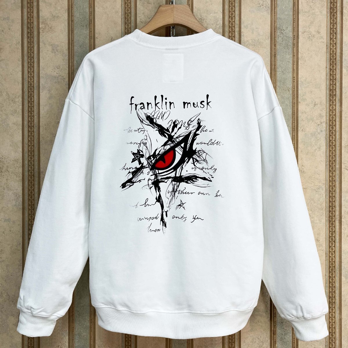 個性 定価4万 FRANKLIN MUSK・アメリカ・ニューヨーク発 トレーナー 上質 綿100% ソフト 星柄 原宿系 トップス ストリート 秋冬 サイズ2拍卖