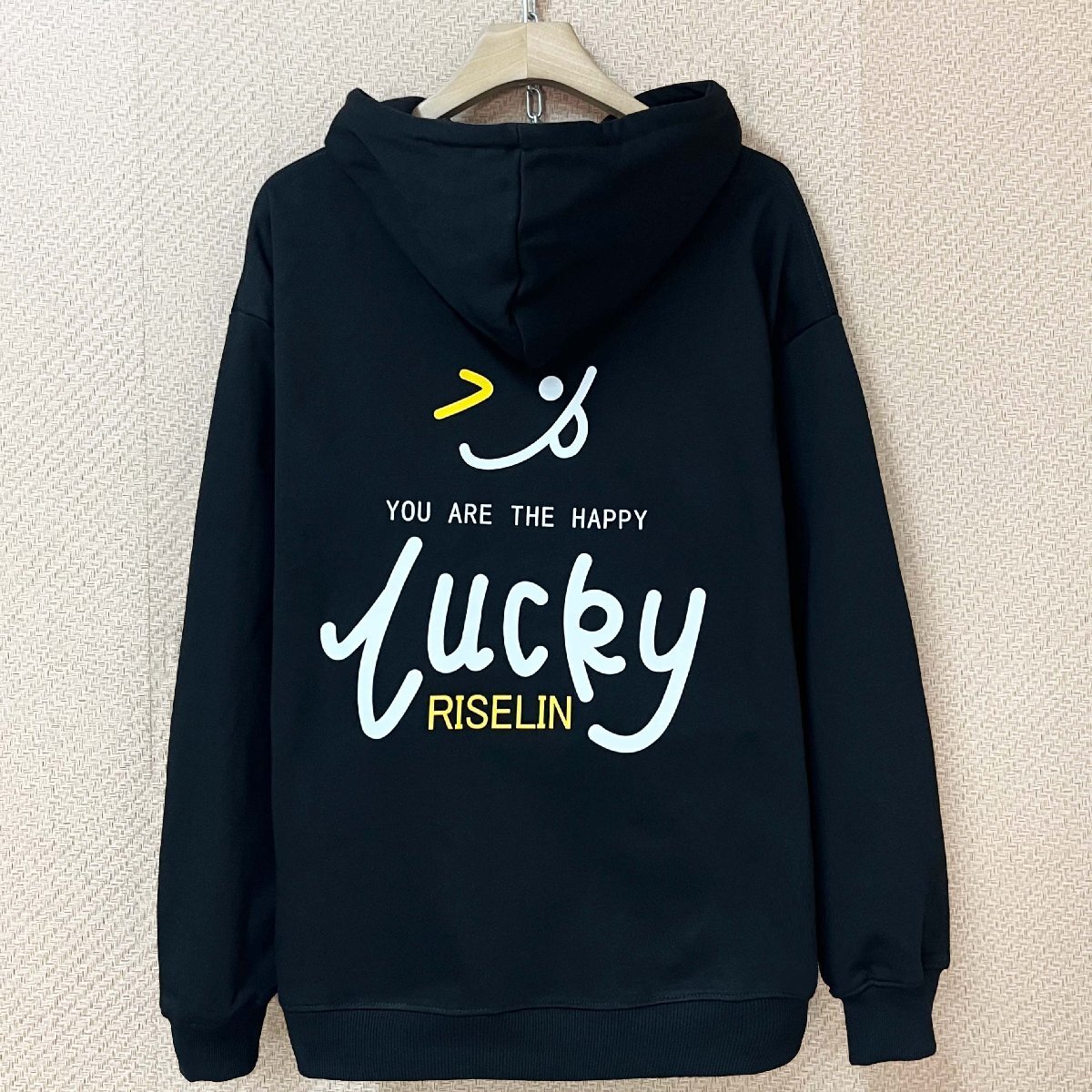 絶賛ヨーロッパ製※定価4万◆ブルガリア発※RISELIN パーカー 綿100% 快適 ソフト 笑顔 英字 スウェット カットソー 日常 秋冬 2XL/52拍卖