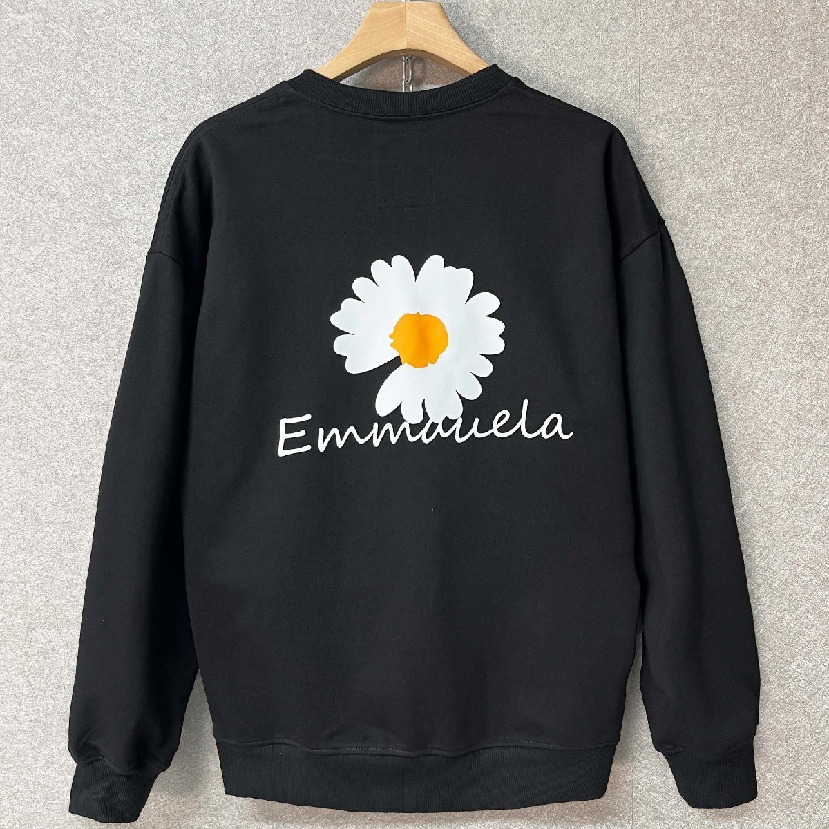 定番・トレーナー 定価4万◆Emmauela・イタリア・ミラノ発◆コットン100% 通気 柔らか 花柄 ゆったり 丸首 カジュアル トップス 秋 2XL/52拍卖