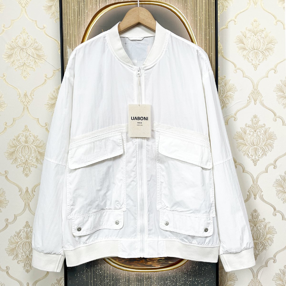 一枚限定 EU製&定価5万◆UABONI*Paris*ジャケット*ユアボニ*パリ発◆薄手 超軽量 オシャレ 無地 透け感 ブルゾン シンプル 普段着 L/48拍卖
