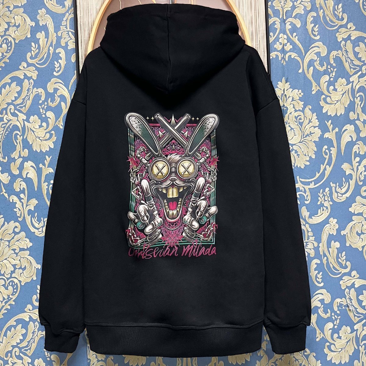 定価4万★christian milada・ミラノ発・パーカー★綿100% ラビット カジュアル スウェット トップス ストリート ヒップホップ 日常 M/46拍卖