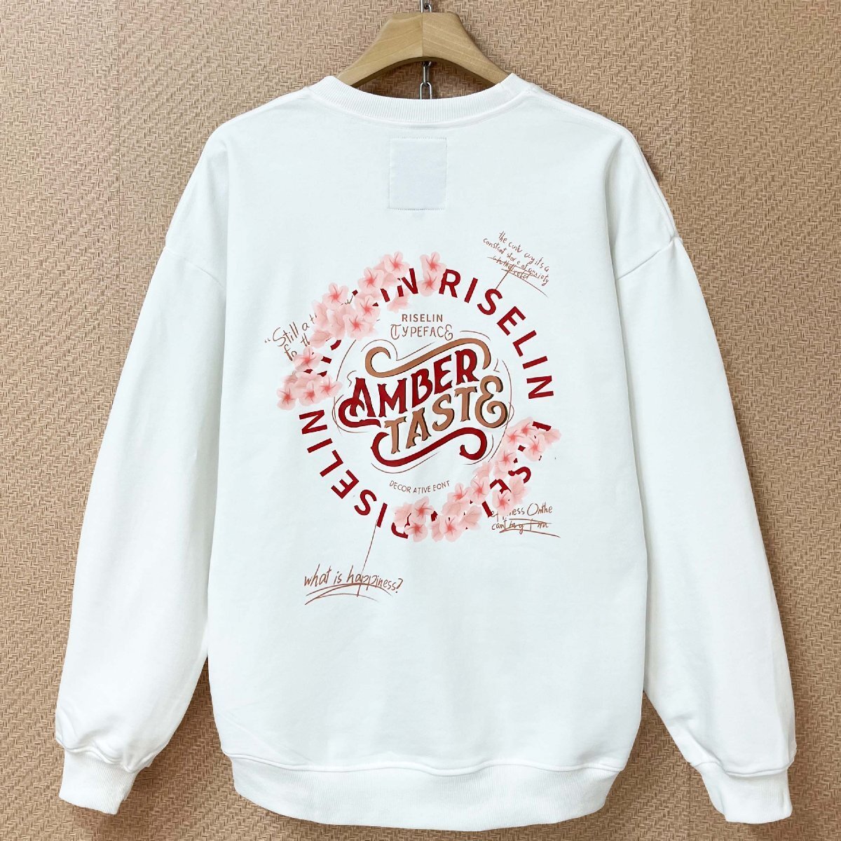 最高級ヨーロッパ製※定価4万◆ブルガリア発※RISELIN トレーナー エジプト綿100% 通気 ソフト 花柄 カットソー スウェット 2XL/52拍卖