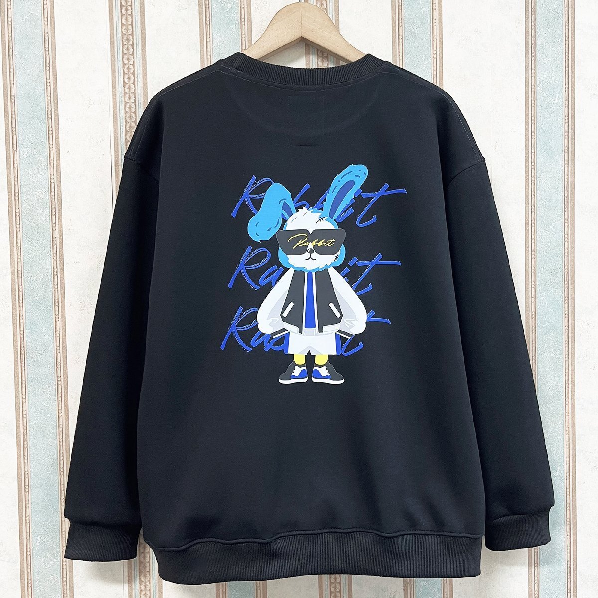 一枚限定 定価4万 FRANKLIN MUSK・アメリカ・ニューヨーク発 トレーナー 上質 コットン100% ストレッチ 兎 個性 スウェット 定番 サイズ2拍卖