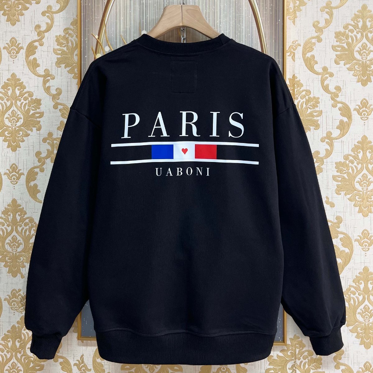 最高級EU製&定価4万◆UABONI*Paris*トレーナー*フランス*パリ発◆エジプト綿100% ソフト カジュアル スウェット 長袖 街着 秋冬 XL/50拍卖