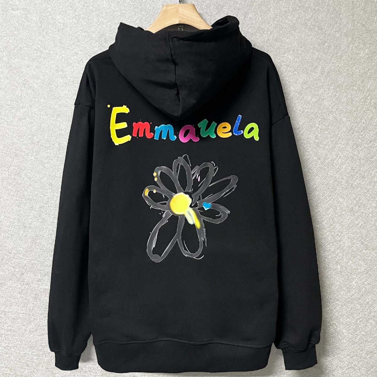 人気・パーカー 定価4万◆Emmauela・イタリア・ミラノ発◆綿100% ソフト 保温 快適 花柄 ゆったり カットソー トップス 普段着 2XL/52拍卖