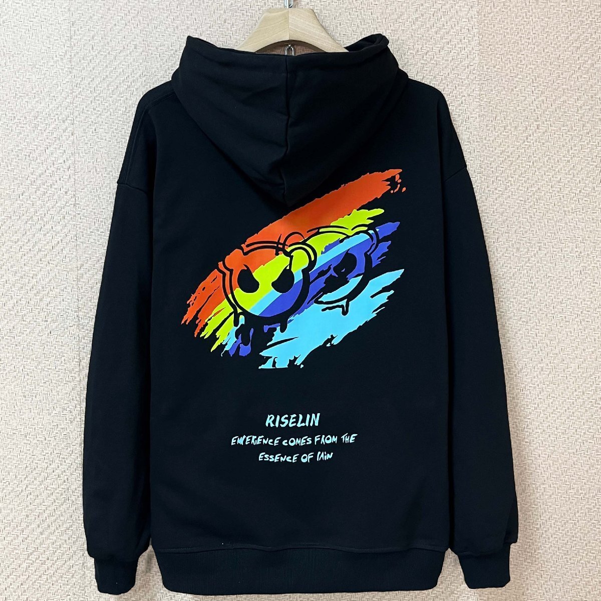 高級ヨーロッパ製※定価4万◆ブルガリア発※RISELIN パーカー コットン100% 柔らか ゆったり レインボー柄 カラフル スウェット 日常 2XL拍卖