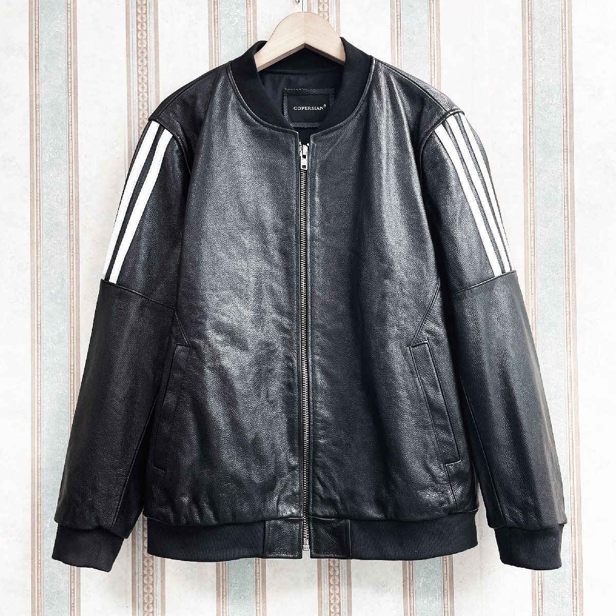 最高級 定価15万 FRANKLIN MUSK・アメリカ・ニューヨーク発 レザージャケット 高品質牛革 重厚 個性 本革 革ジャン ライダース サイズ4拍卖