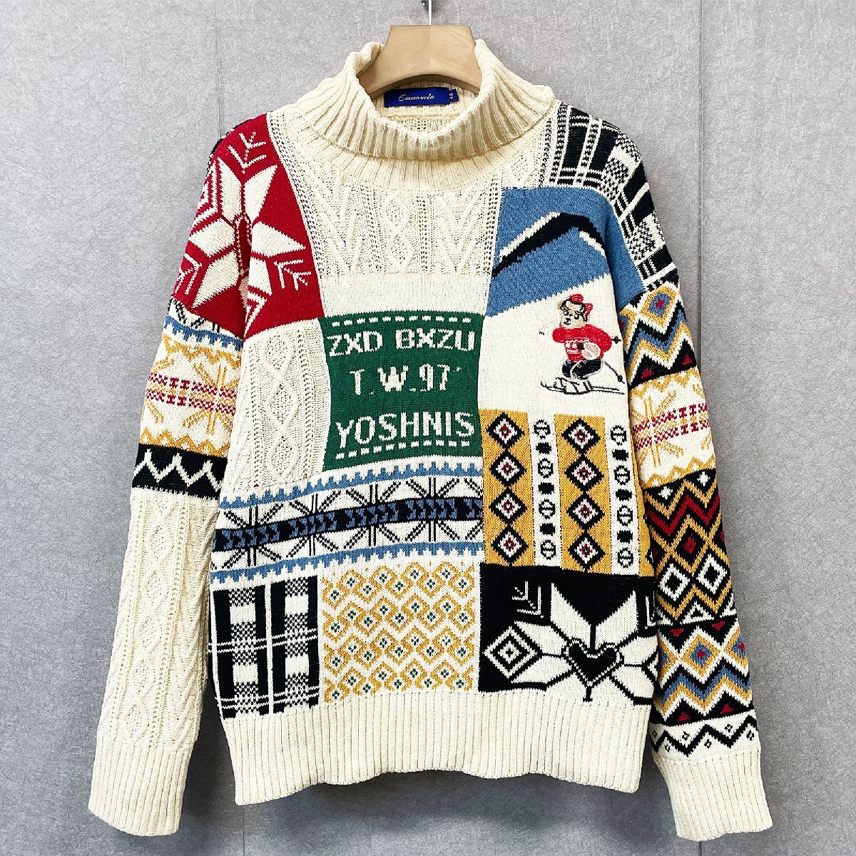 個性・セーター 定価5万◆Emmauela・イタリア・ミラノ発◆上品 ニット スウェット 防寒 快適 ソフト タートルネック トップス XL拍卖