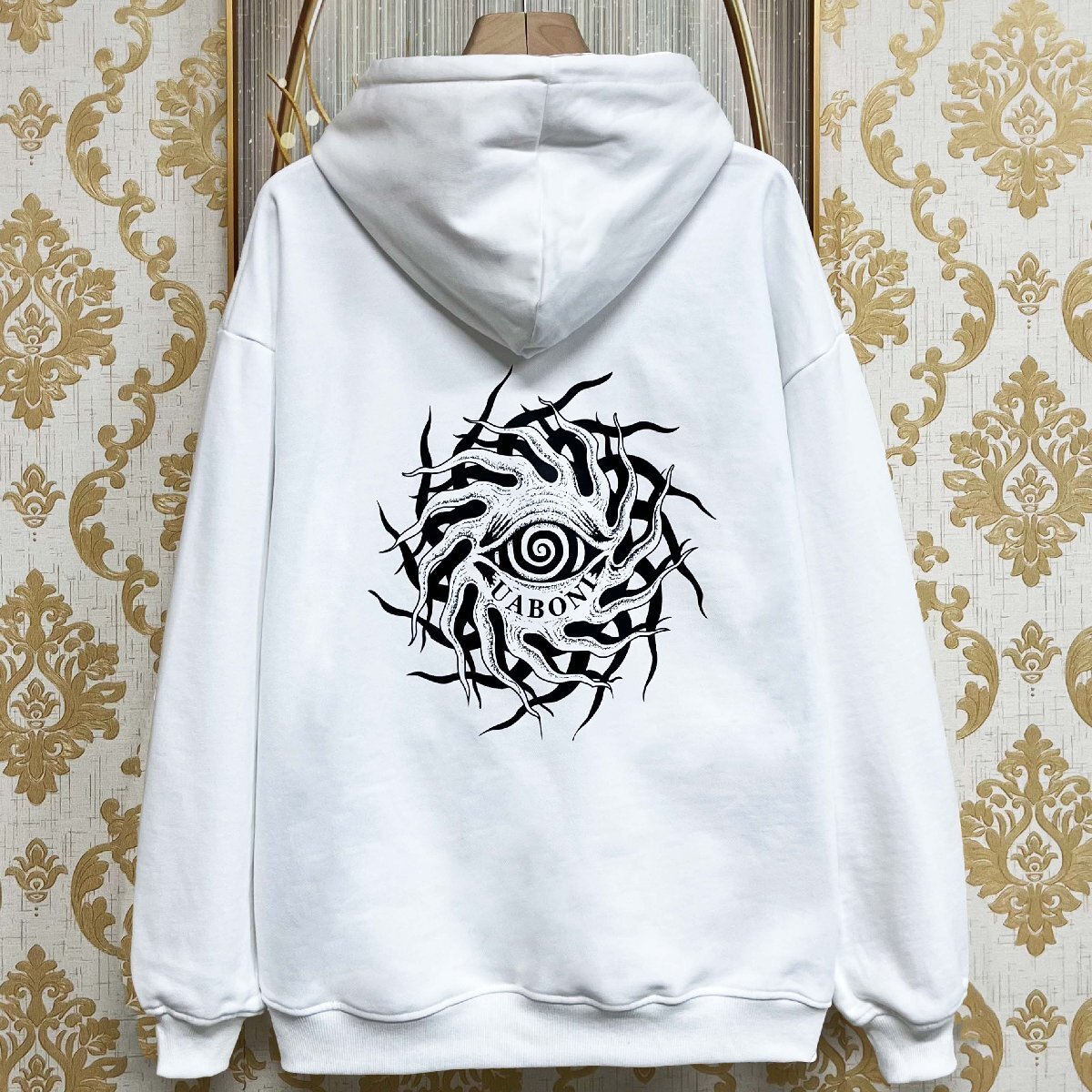 個性EU製&定価4万◆UABONI*Paris*パーカー*フランス*パリ発◆綿100% ソフト 目柄 ゆったり ストリート トップス 長袖 日常 秋冬 XL/50拍卖