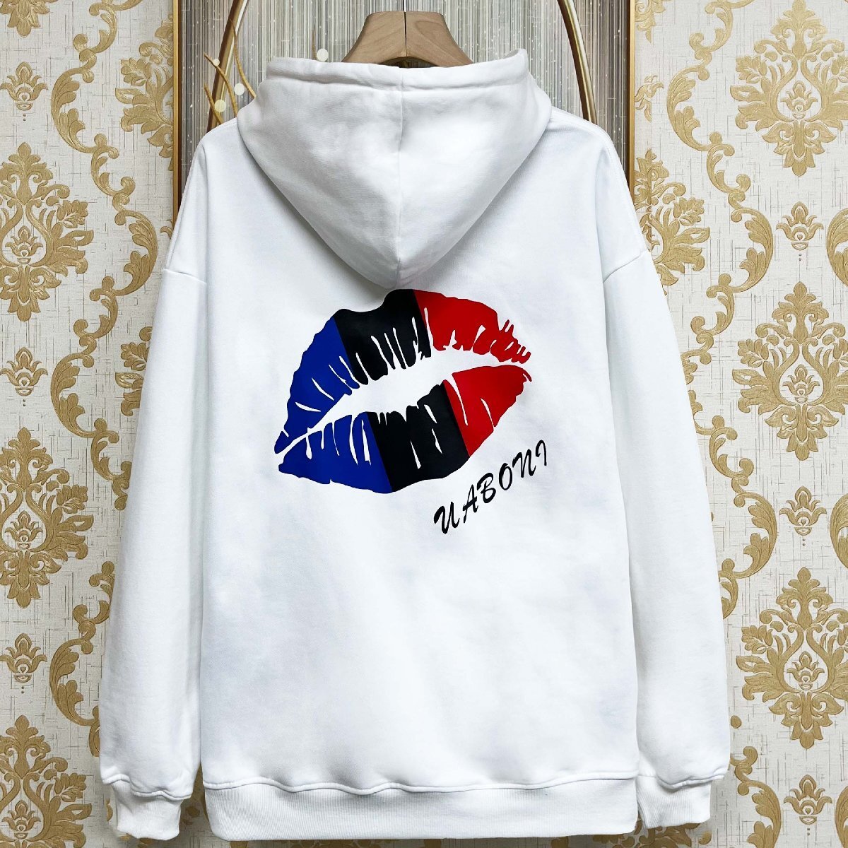 絶賛EU製&定価4万◆UABONI*Paris*パーカー*ユアボニ*パリ発◆綿100% 柔らか キスマーク シンプル トップス スウェット 男女兼用 2XL/52拍卖