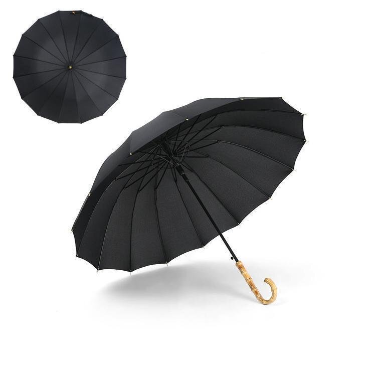 傘 レディース メンズ 16本骨傘 竹ハンドル バンブーハンドル 撥水 ジャンプ傘 ベーシックバンブーアンブレラ 晴雨兼用 通学 zhw028.6拍卖