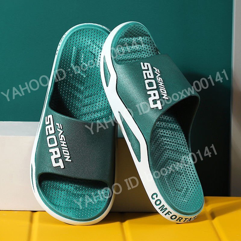 サンダル メンズ ビーチサンダル スリッパ コンフォート 歩きやすい 軽量 カジュアル 海 履物 シューズ 靴 緑 22.5-23cm hhw0061.1拍卖