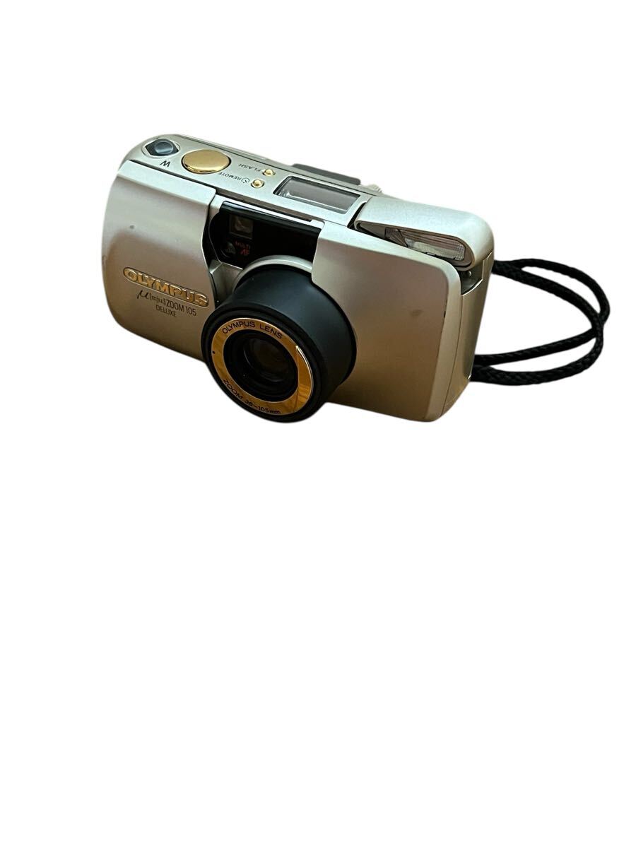 34 【現状品】OLYMPUS μ mju ZOOM 105 DELUXE コンパクトフィルムカメラ オリンパス ミュー 通電確認済み ジャンク拍卖