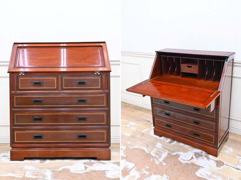 AI01 激重 良質材 伐採禁止材 本花梨 総無垢 一部本象嵌 ライティングビューロ 勉強机 デスク 鏡台 ドレッサー チェスト 整理タンス拍卖