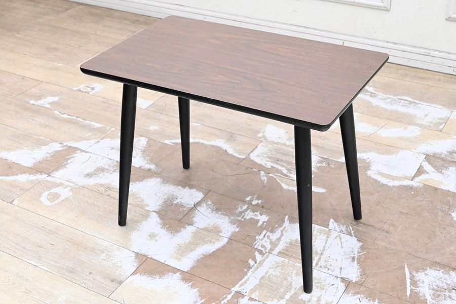 GI22 ビンテージ 高級人気メーカー 飛騨産業 キツツキ サイドテーブル 穂高シリーズ 昭和レトロ オブジェ台 花台拍卖