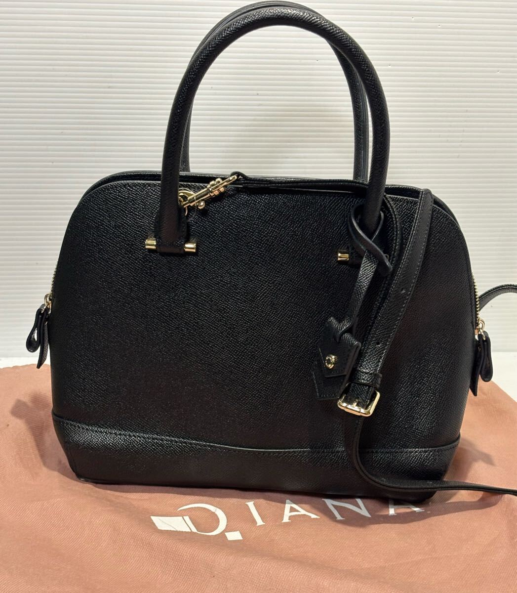 【未使用に近い】定価22000円 現行 DIANA ダイアナ ブガッティバッグ ブラック 2WAY ハンドバッグ ショルダーバッグ拍卖